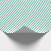 Elegant Turquoise Stripes Wrapping Paper Cadeaupapier (Hoek)