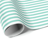 Elegant Turquoise Stripes Wrapping Paper Cadeaupapier (Rol Hoek)