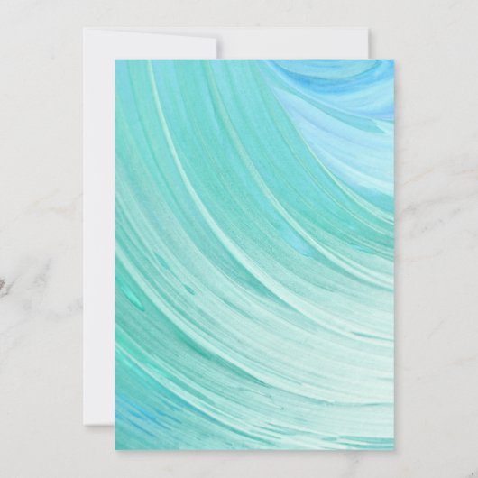 Elegant Turquoise Tides Beach bruiloft uitnodiging (Achterkant)