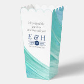 Elegant Turquoise Tides Beach Wedding Bedankdoosjes (Voorkant)