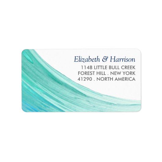 Elegant Turquoise Tides Beach Wedding Etiket (Voorkant)