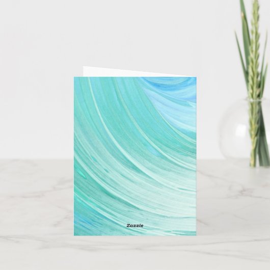 Elégant Turquoise Tides Plage Mariage Merci (Dos)