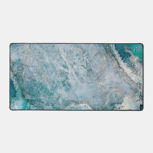 Elégant Turquoise Turquoise bleu vert Monogramme m (Recto)