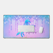 Élégant Turquoise Unicorn Parties scintillant Driv (Clavier et souris)