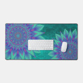 Elégant Turquoise Vert Floral Mandala Nature Zen (Clavier et souris)