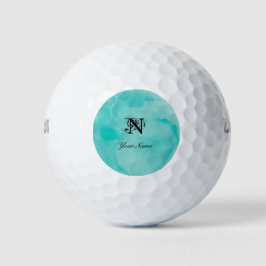 Elegant Turquoise Watercolor Monogram Golfballen