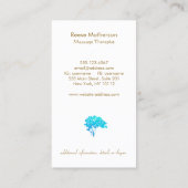 Elegant Turquoise Zen Tree Logo Black 2 Visitekaartje (Achterkant)