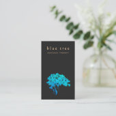 Elegant Turquoise Zen Tree Logo Black 2 Visitekaartje (Staand voorkant)