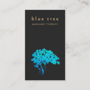 Elegant Turquoise Zen Tree Logo Black 2 Visitekaartje