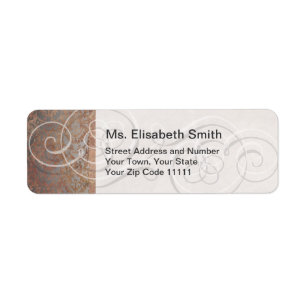 Elegant Tuscan Damask Swirls Etiket