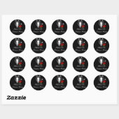 Elegant Tux & Roos Zwart Stropdas Diner Party Stic Ronde Sticker (Vel)