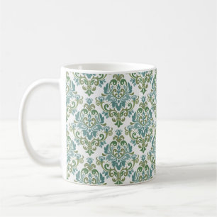 Elegant twee kleuren-decoratief Damaspatroon Koffiemok