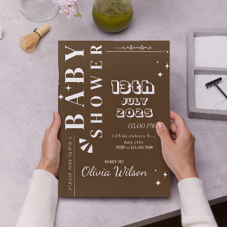 Elegant Twinkle Little Star Baby shower Invitation Kaart