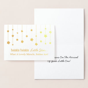 Elegant Twinkle Twinkle Little Star Gold Foil Folie Kaarten