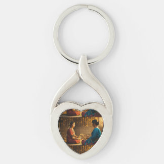 Elegant Twisted Heart Sleutelhanger met Art De