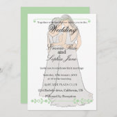 Elegant Two Brides Wedding Invitation Kaart (Voorkant / Achterkant)