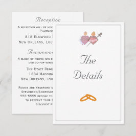 Elegant Two Hearts Catholic Wedding Informatiekaartje