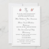 Elegant Two Hearts Catholic Wedding Invitation (Devant)