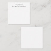 Elegant Two Monogram Initiaal Girly Script Swash Notitiekaartje (Voorkant / Achterkant)