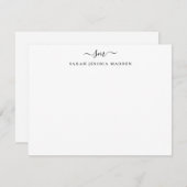 Elegant Two Monogram Initiaal Girly Script Swash Notitiekaartje (Voorkant / Achterkant)