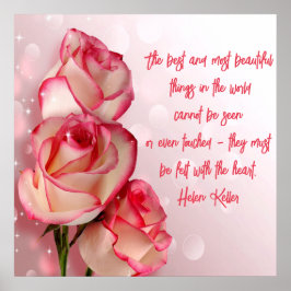 Elegant Two Tone Rozen Poster Quote Helen Keller