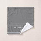Elegant Two wordt een grijs en wit monogram Bad Handdoek (Wasdoekje)