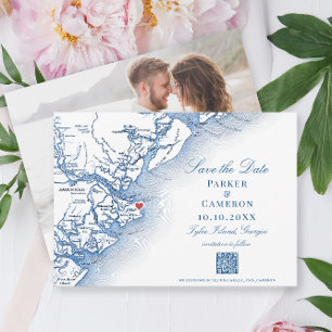 Elégant Tybee Island Géorgie Carte Mariage de mari