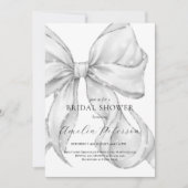 Elegant, tying the knot bridal shower white bow. kaart (Voorkant)