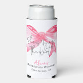 Elegant Tying the Knot Pink Bow Bachelorette Party (Seltzer Voorkant)