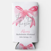 Elegant Tying the Knot Pink Bow Bachelorette Party (Voorkant)