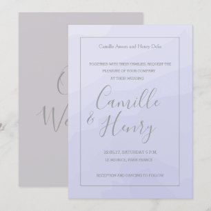Elegant type lavender Grey waterverf bruiloft Kaart