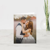 Elegant type minimale foto bruiloft bedankkaart (Voorkant)
