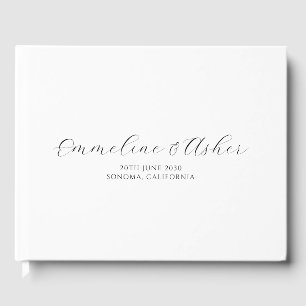 Elegant Type Script Serif gepersonaliseerde bruilo Gastenboek