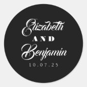 Elegant Typeface Wedding Ronde Sticker (Voorkant)