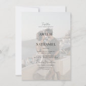 Elegant Typografie 2 Verloving Foto's Wedding Kaart (Achterkant)