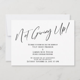 Elegant Typografie geeft niet op! Weddenvertraging Kaart