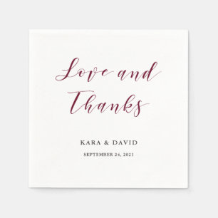 Elegant Typografie   Marsala Wedding Servet