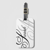 Elegant Typografie Monogram Bagagelabel (Voorkant (verticaal))