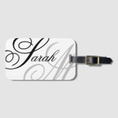 Elegant Typografie Monogram Bagagelabel (Voorkant (horizontaal))