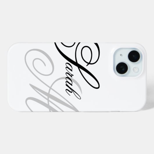 Elegant Typografie Monogram Case-Mate iPhone Case (Achterkant (horizontaal))