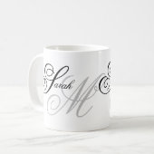 Elegant Typografie Monogram Koffiemok (Voorkant links)