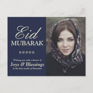 Elegant Typografie Persoonlijke Eid Mubarak Foto Briefkaart