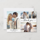 Elegant Typografie Script 4 Foto Collage Bruiloft Bedankkaart (Voorkant)