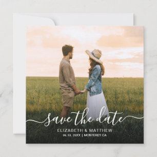 Elegant Typografie Script Modern One Photo Wedding Save The Date