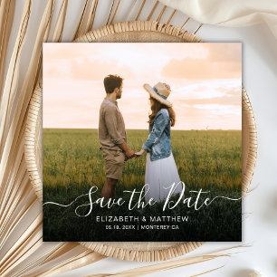 Elegant Typografie Script Modern One Photo Wedding Save The Date