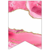 Elegant Typografie Script Roze Agaat Bruiloft Deco Vlaggetjes (Eerste vlag)