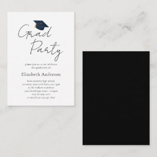 Elegant Typografisch Afstudeerfeest Notitiekaartje