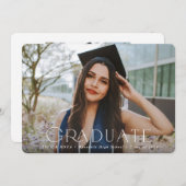 Elegant Typographic Overlay Two Photo Afstuderen Aankondiging (Voorkant / Achterkant)