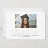 Elegant Typographic Overlay Two Photo Afstuderen Aankondiging (Achterkant)