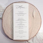 Elegant Typography Black & White Wedding Dinner Menu